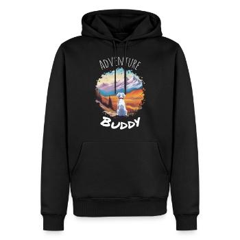 Adventure Buddy - Dein Hund auf Abenteuer - Männer Premium Bio Hoodie - Schwarz - Vorne - Nico (187cm)