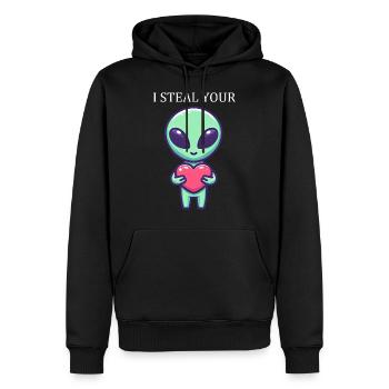 Alien außerirdisch Ich Stehle dein Herz - Männer Premium Bio Hoodie - Schwarz - Vorne - Nico (187cm)