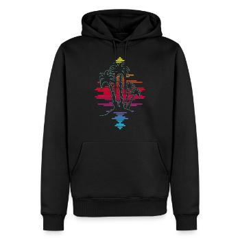 23F 0283 bk - Men’s Premium Organic Hoodie - black - Front - Nico (187cm)