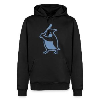 Silhouette de joueur de baseball pingouin - Sweat à capuche Premium bio Homme - noir - Devant - Nico (187cm)