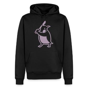 Silhouette de joueur de baseball pingouin - Sweat à capuche Premium bio Homme - noir - Devant - Nico (187cm)