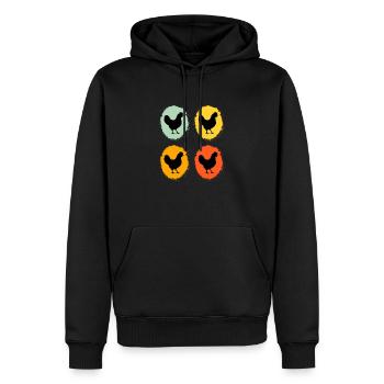 Poulets, Drôle De Poulet, Amateur De Poulets, Ferme - Sweat à capuche Premium bio Homme - noir - Devant - Nico (187cm)