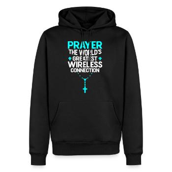 Prayer The World's Greatest Wireless Connection 3 - Männer Premium Bio Hoodie - Schwarz - Vorne - Nico (187cm)
