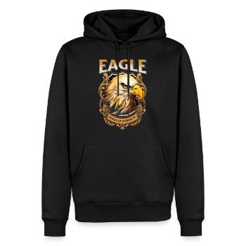 Tête d’aigle Or Oiseau de proie Oiseau Nature animale - Sweat à capuche Premium bio Homme - noir - Devant - Nico (187cm)