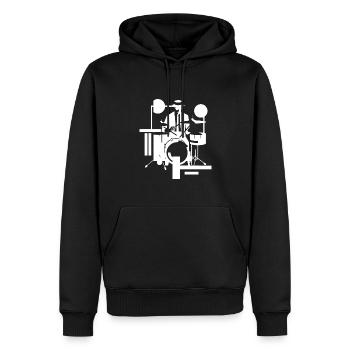 Drummer chill - Männer Premium Bio Hoodie - Schwarz - Vorne - Nico (187cm)