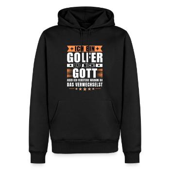 Ich bin Golfer und nicht Gott - Männer Premium Bio Hoodie - Schwarz - Vorne - Nico (187cm)