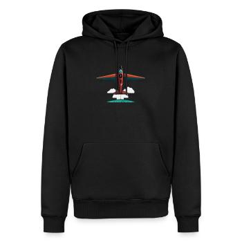 VertOrangePlaneur - Sweat à capuche Premium bio Homme - noir - Devant - Nico (187cm)