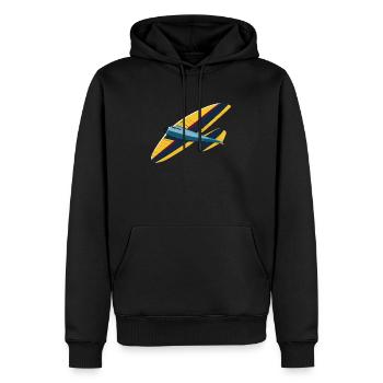 VieuxPlaneur jaune - Sweat à capuche Premium bio Homme - noir - Devant - Nico (187cm)