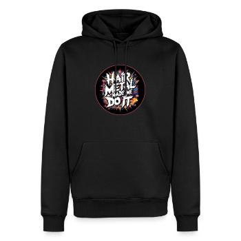 Hair Metal Made Me Do It - Glam Metal Nostalgie - Männer Premium Bio Hoodie - Schwarz - Vorne - Nico (187cm)