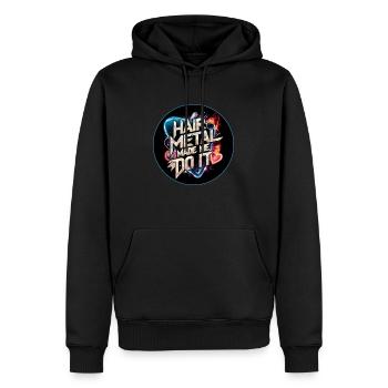 Hair Metal - Männer Premium Bio Hoodie - Schwarz - Vorne - Nico (187cm)