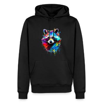 Raon laveur peint - Sweat à capuche Premium bio Homme - noir - Devant - Nico (187cm)