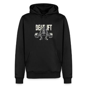 Deadlift – Train Hard or Die Trying - Men’s Premium Organic Hoodie - black - Front - Nico (187cm)