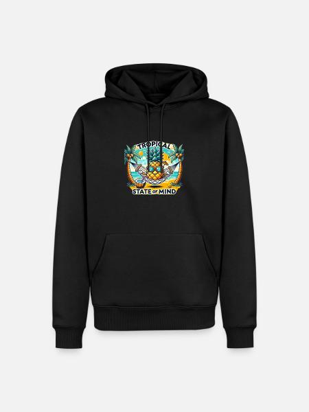 Entspannte Ananas am Meer - Männer Premium Bio Hoodie - Schwarz