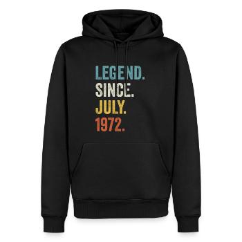 Légende Depuis juillet 1972 50e anniversaire - Sweat à capuche Premium bio Homme - noir - Devant - Nico (187cm)