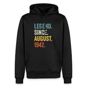 80 Years Old Legend Since August 1942 80th - Men’s Premium Organic Hoodie - black - Front - Nico (187cm)