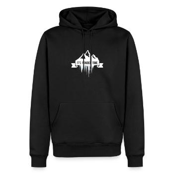 IT'S POWDER TIME - Ski Snowboard Freeriden - Männer Premium Bio Hoodie - Schwarz - Vorne - Nico (187cm)