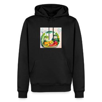 Des légumes joyeux - Sweat à capuche Premium bio Homme - noir - Devant - Nico (187cm)