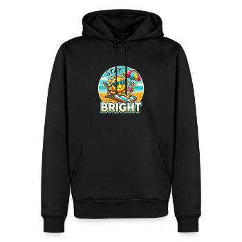 Stay Bright – Sunny Vibes - Men’s Premium Organic Hoodie - black - Front - Nico (187cm)