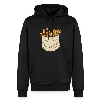 Kanadische Poutine Pommes Frites Mittagessen - Männer Premium Bio Hoodie - Schwarz - Vorne - Nico (187cm)