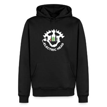 electric head for eBikers - Men’s Premium Organic Hoodie - black - Front - Nico (187cm)