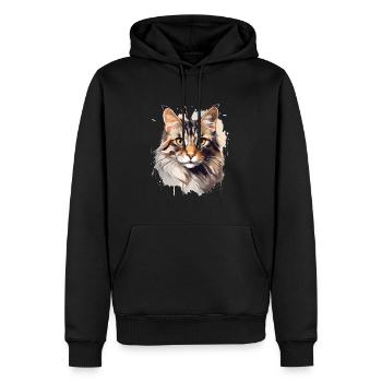 The Mysterious Cat - Men’s Premium Organic Hoodie - black - Front - Nico (187cm)