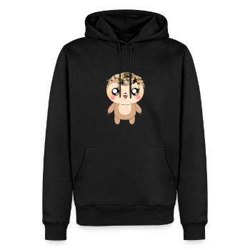 Faultier mit Springspinne - Männer Premium Bio Hoodie - Schwarz - Vorne - Nico (187cm)
