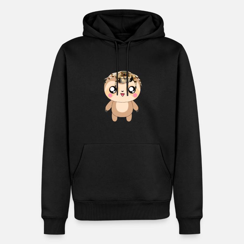 Paresseux avec araignée sauteuse - Sweat à capuche Premium bio Homme - noir
