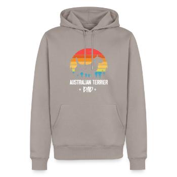 Australian Terrier - Men’s Premium Organic Hoodie - taupe - Front - Nico (187cm)