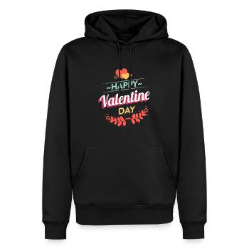 Joyeuse Saint Valentin ... Joyeuse Saint Valentin - Sweat à capuche Premium bio Homme - noir - Devant - Nico (187cm)
