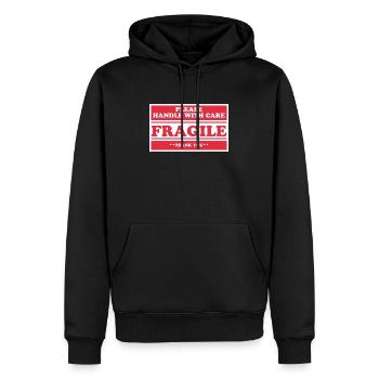Fragile - Männer Premium Bio Hoodie - Schwarz - Vorne - Nico (187cm)