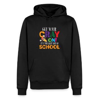 Holen Sie sich Ihre Cray On It's The Last Day Of School - Männer Premium Bio Hoodie - Schwarz - Vorne - Nico (187cm)