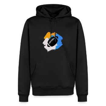Rugby - Männer Premium Bio Hoodie - Schwarz - Vorne - Nico (187cm)