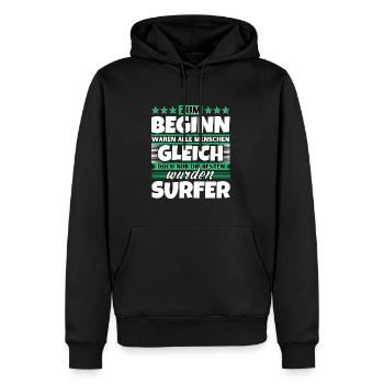 Zum Beginn gleich die besten wurden Surfer - Männer Premium Bio Hoodie - Schwarz - Vorne - Nico (187cm)