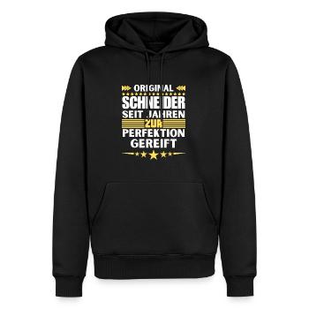 Tailors matured to perfection - Men’s Premium Organic Hoodie - black - Front - Nico (187cm)