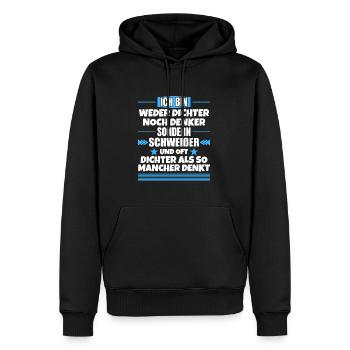 Neither poets nor thinkers, but welders - Men’s Premium Organic Hoodie - black - Front - Nico (187cm)