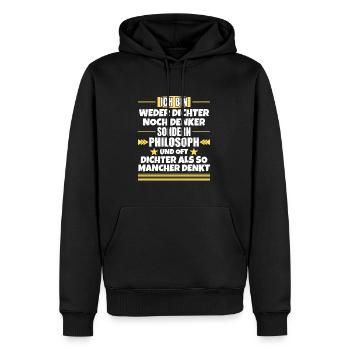 Ni poète ni penseur, mais philosophe - Sweat à capuche Premium bio Homme - noir - Devant - Nico (187cm)
