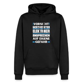 Ne parlez pas à un électricien stressé ! - Sweat à capuche Premium bio Homme - noir - Devant - Nico (187cm)