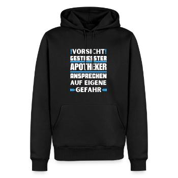Ne parlez pas à un pharmacien stressé ! - Sweat à capuche Premium bio Homme - noir - Devant - Nico (187cm)