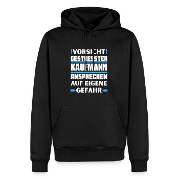 Ne parlez pas à un homme d’affaires stressé ! - Sweat à capuche Premium bio Homme - noir - Devant - Nico (187cm)