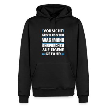 Don't talk to stressed security guard! - Men’s Premium Organic Hoodie - black - Front - Nico (187cm)