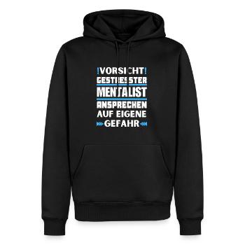 Don't appeal to stressed mentalists! - Men’s Premium Organic Hoodie - black - Front - Nico (187cm)