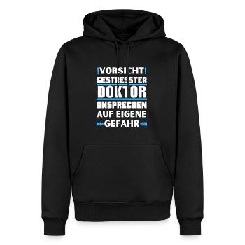 Ne parlez pas à un médecin stressé ! - Sweat à capuche Premium bio Homme - noir - Devant - Nico (187cm)