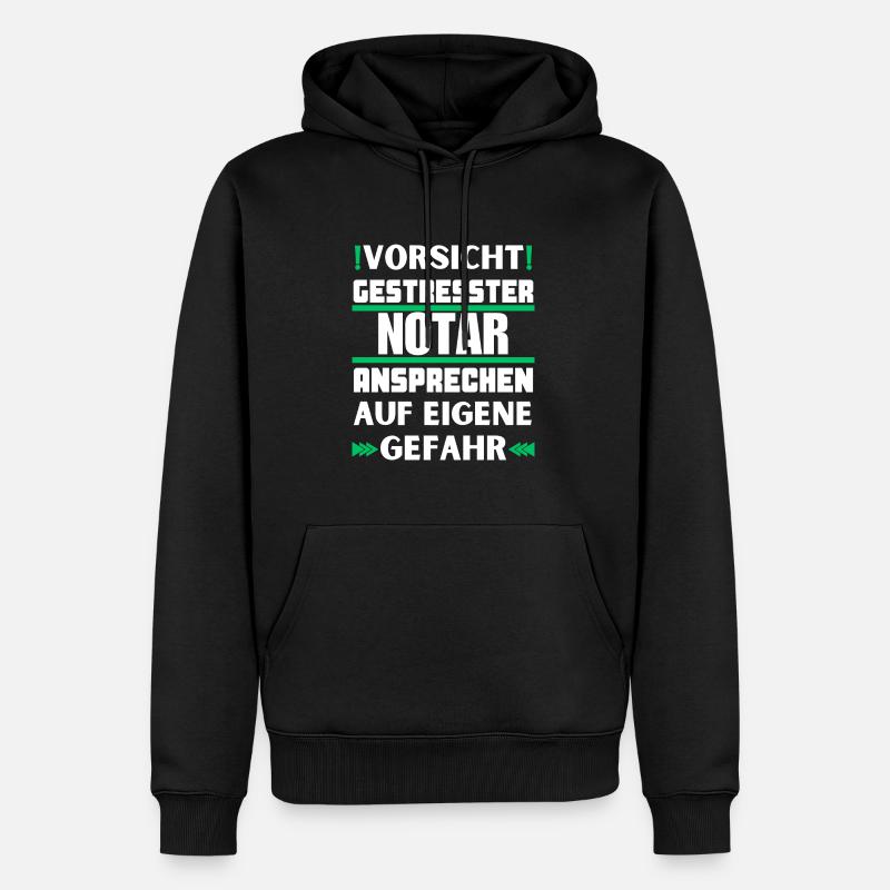 Gestresster Notar nicht ansprechen! - Männer Premium Bio Hoodie - Schwarz
