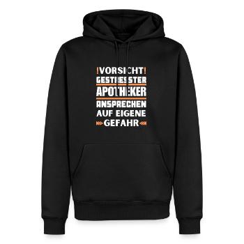 Gestresster Apotheker nicht ansprechen! - Männer Premium Bio Hoodie - Schwarz - Vorne - Nico (187cm)