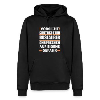 Don't talk to stressed bus driver! - Men’s Premium Organic Hoodie - black - Front - Nico (187cm)