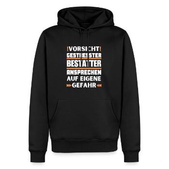 Ne parlez pas à un entrepreneur de pompes funèbres stressé ! - Sweat à capuche Premium bio Homme - noir - Devant - Nico (187cm)