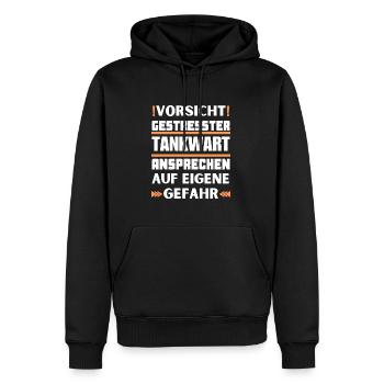 Ne parlez pas à un pompiste stressé ! - Sweat à capuche Premium bio Homme - noir - Devant - Nico (187cm)