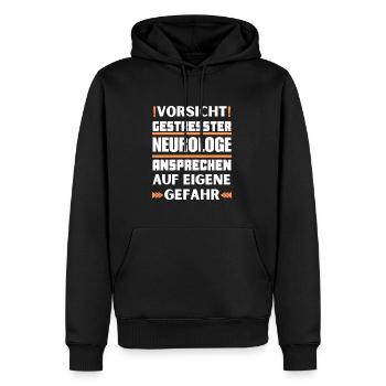 Don't talk to a stressed neurologist! - Men’s Premium Organic Hoodie - black - Front - Nico (187cm)