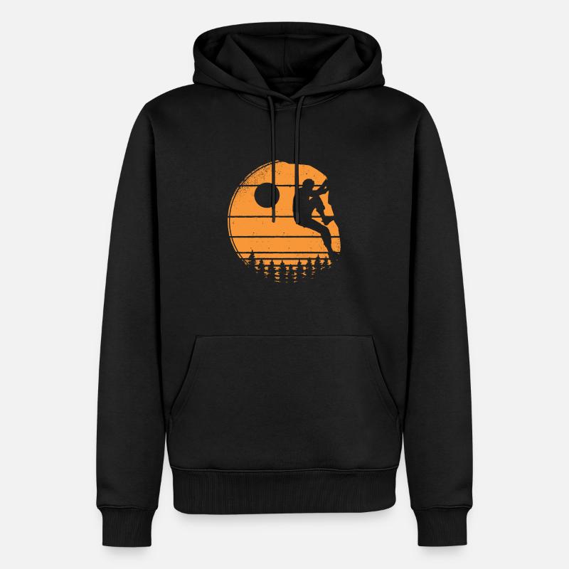 Escalade Boulder BoulderIng Alpinistes - Sweat à capuche Premium bio Homme - noir