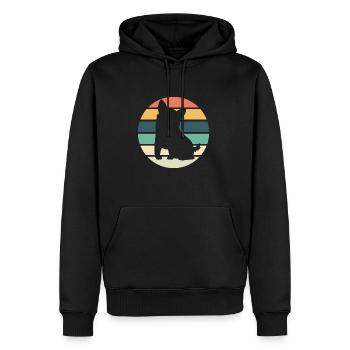 Corgi - Sweat à capuche Premium bio Homme - noir - Devant - Nico (187cm)